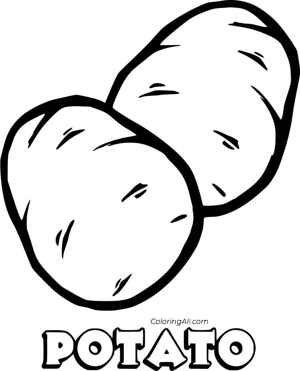 Free printable potato coloring pages in vector format easy to print from any device and automaâ coloring pages vegetable coloring pages fruit coloring pages