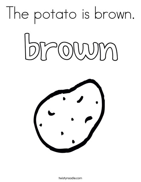 The potato is brown coloring page