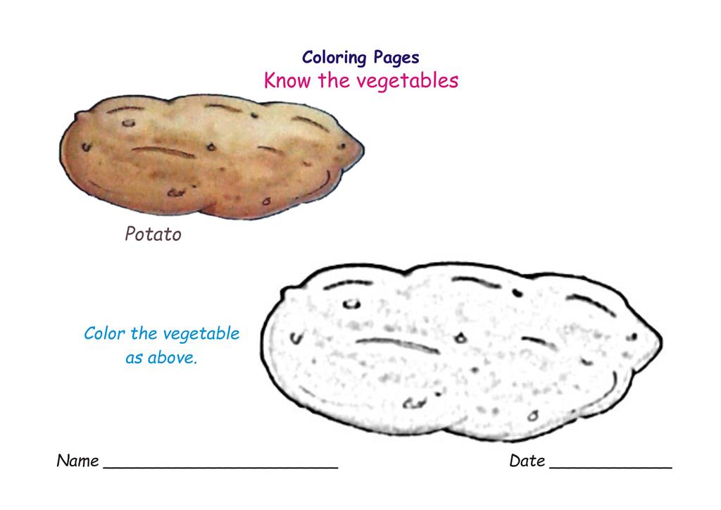 Vegetables coloring pages