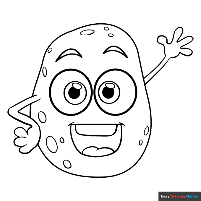 Potato coloring page easy drawing guides