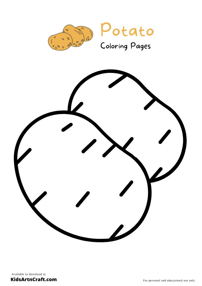 Potato coloring pages for kids â free printables