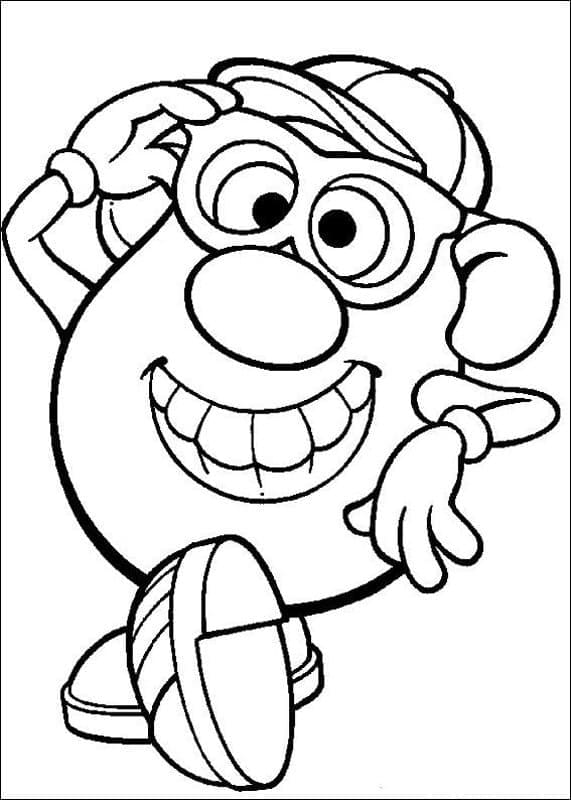 Smiling mr potato head coloring page