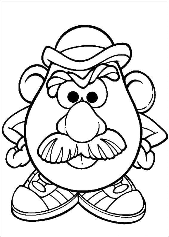 Angry mr potato head coloring page