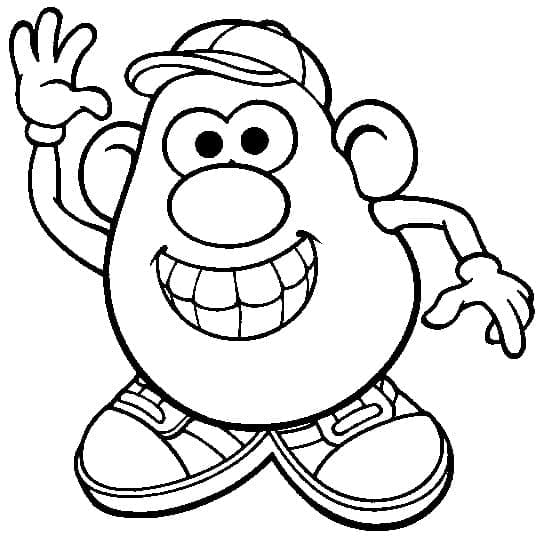 Friendly mr potato head coloring page