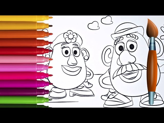 How to color r and rs potato head coloring for kids and toddlers disney toy story