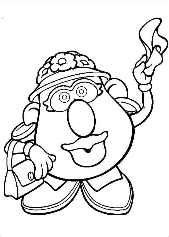 Cartoon mrs potato head coloring page