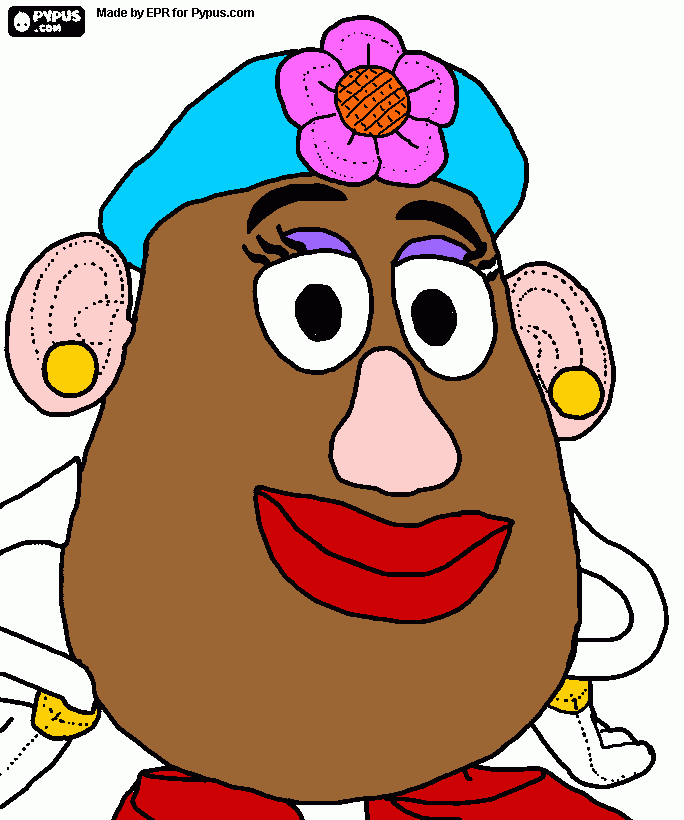 Mrs potato head coloring page printable mrs potato head