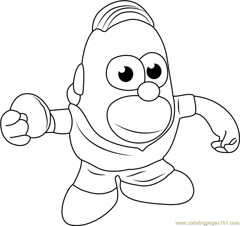 Mr potato head homer coloring page for kids