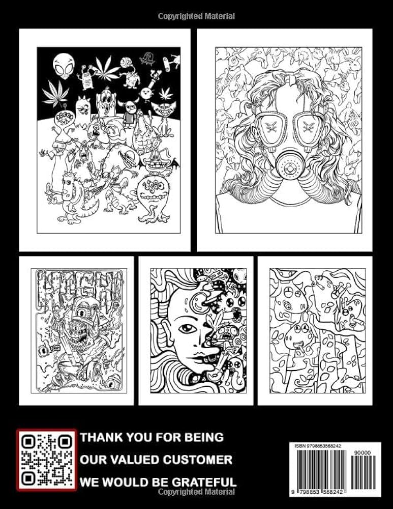 Pot head coloring book stoner psychedelic trip with creative coloring pages gift idea for adults relieving stress relaxation bruce jonty books