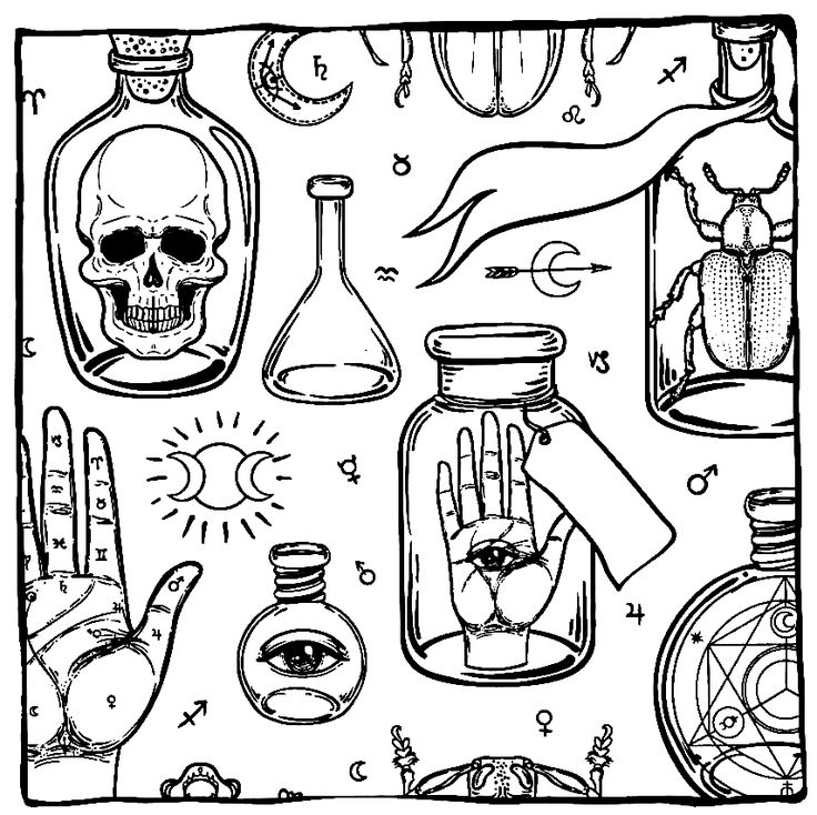 Potion bottles coloring pages