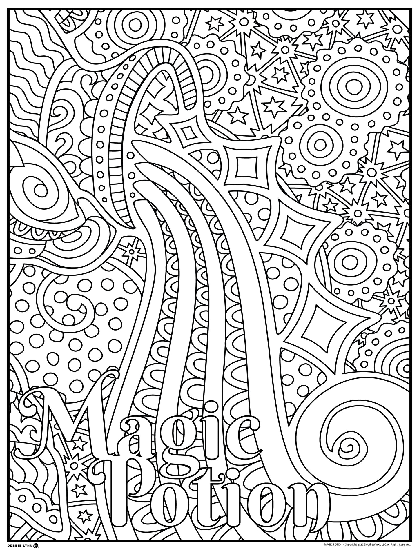 Magic potion personalized giant coloring poster x â debbie lynn