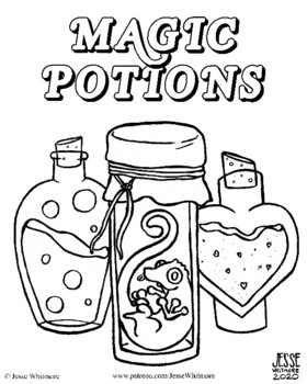 Potions coloring book by jesse whitmore tpt