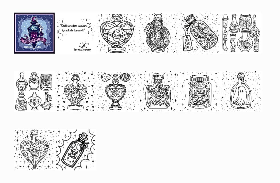 Potions spellsâ coloring book