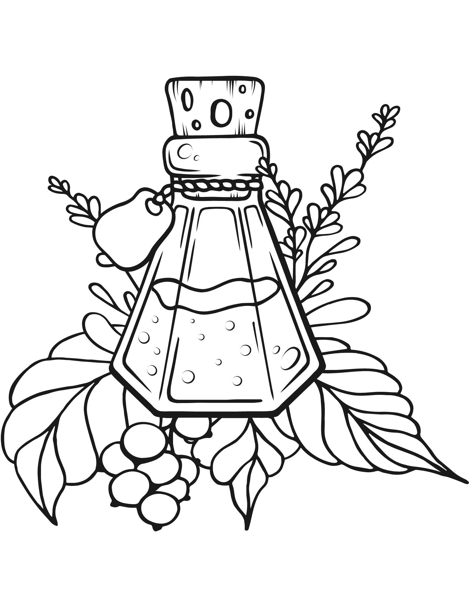 Bottle of potion coloring page