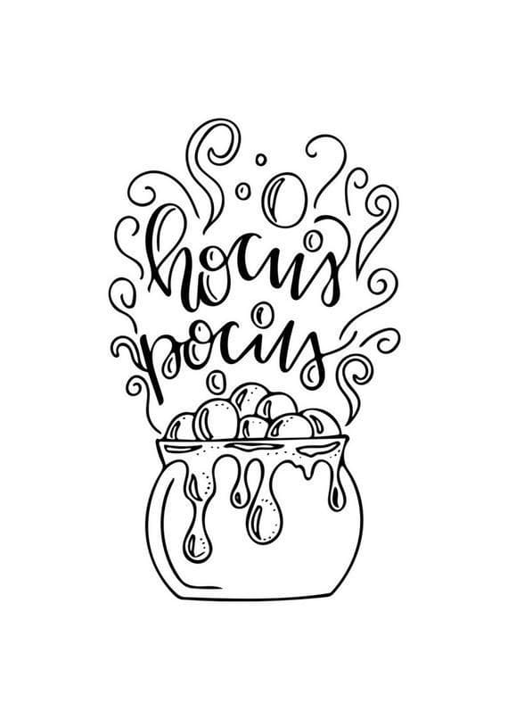 Hocus pocus magical potion coloring page printable