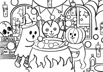 Spooky halloween potion coloring sheet by artwithmissko tpt