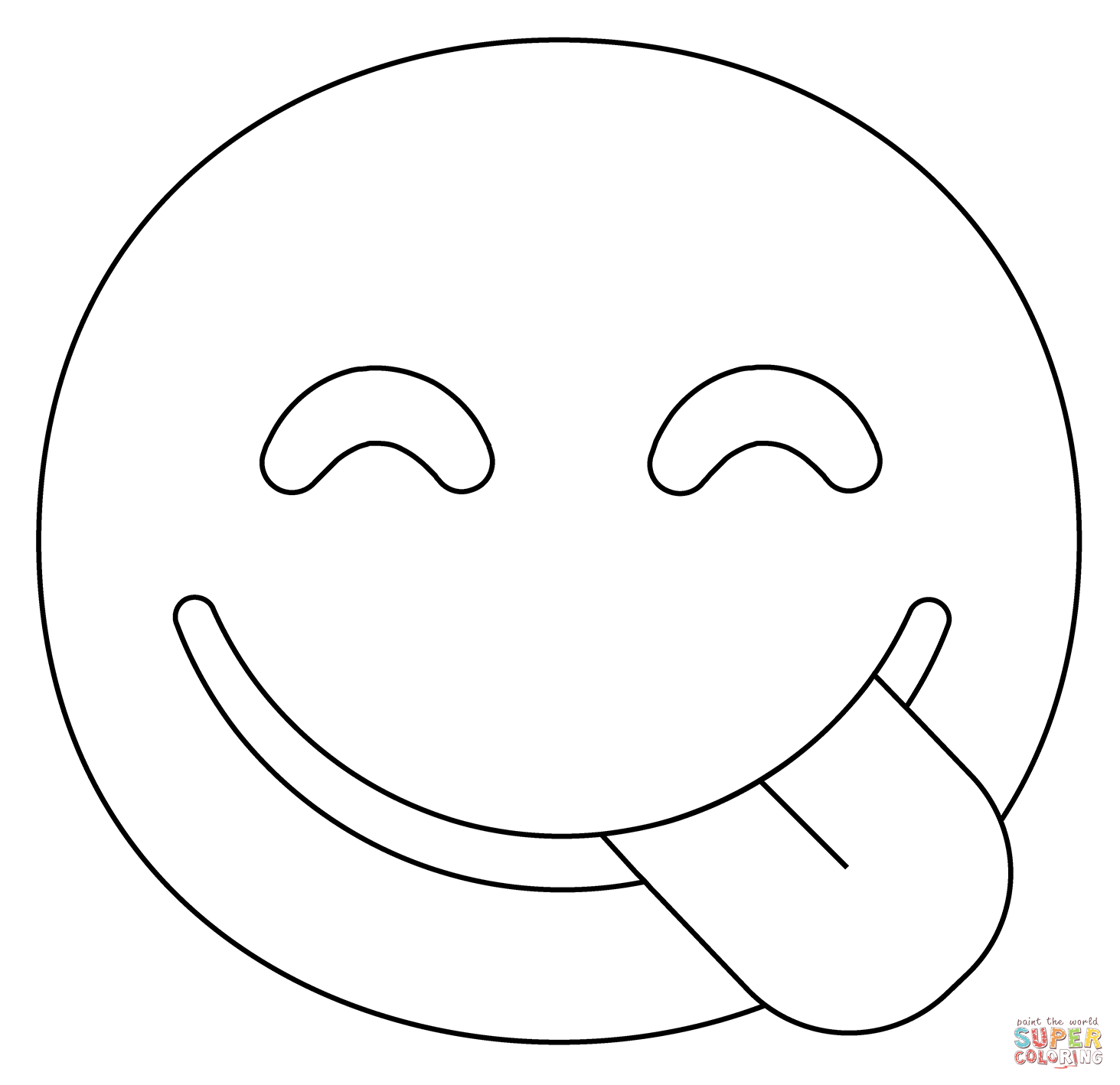 Face savoring food emoji coloring page free printable coloring pages