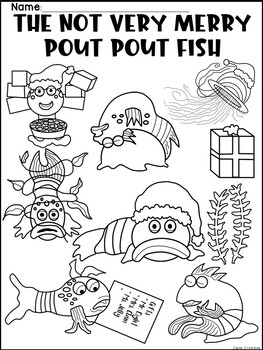 The not very merry pout pout fish book writing sequencing coloring activity