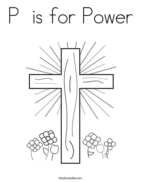 P is for power coloring page