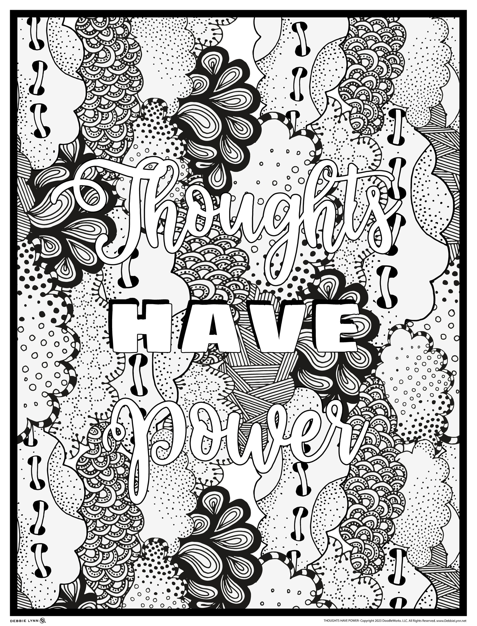 Thoughts have power personalized giant coloring poster x â debbie lynn