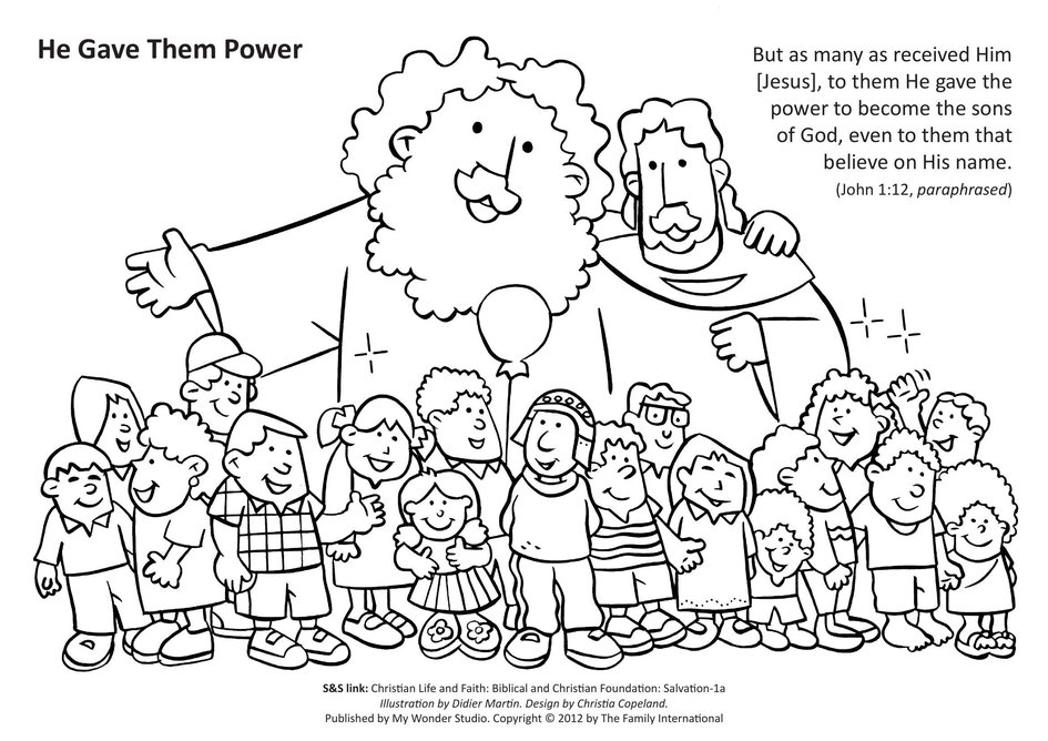 Coloring page he gave them power my wonder studio