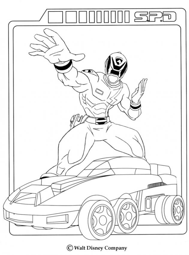 Power rangers car coloring pages