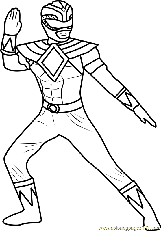 Power ranger green coloring page for kids