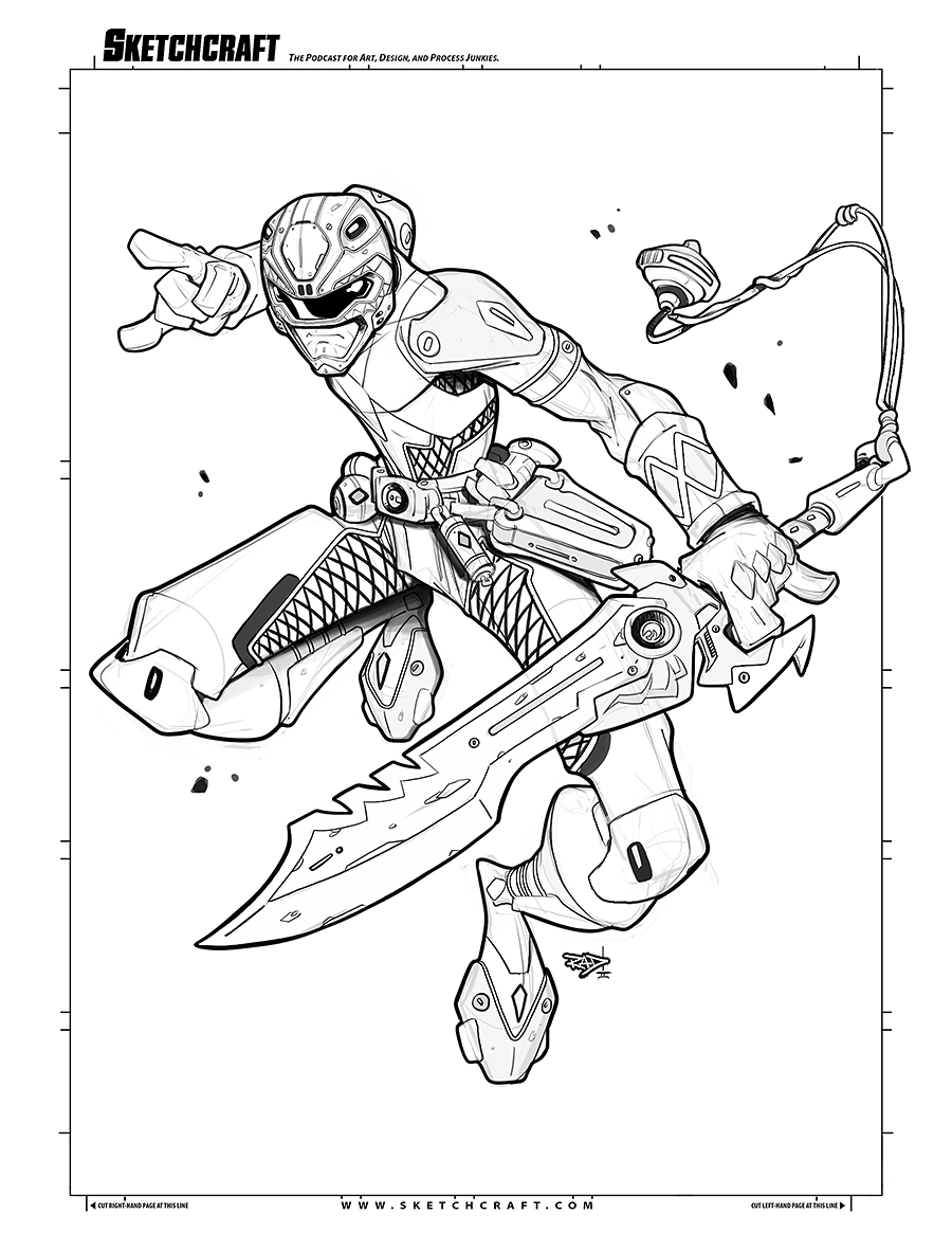 Mish red power ranger linearts by robduenas on