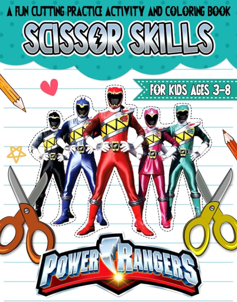 Power rangers scissor skills impressive kids workbook of cutting skill power rangers activity book lover gifts simpson levi books