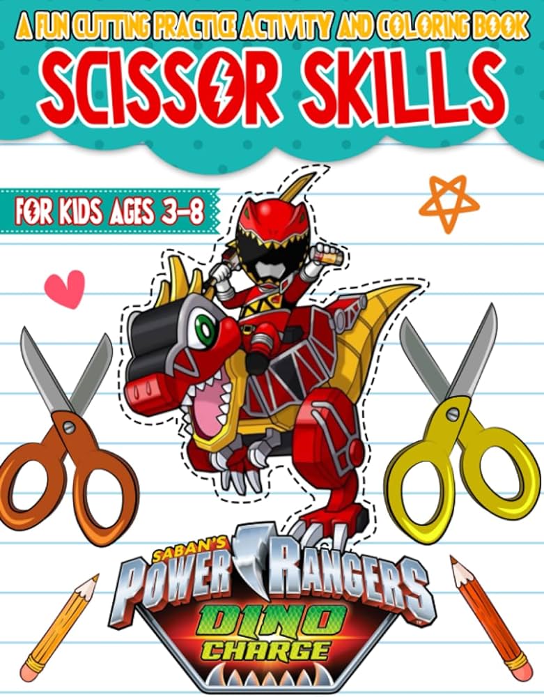 Power rangers dino charge scissor skills fantastic cut and color fun workbook for kids power rangers dino charge unique colouring pages simpson levi books