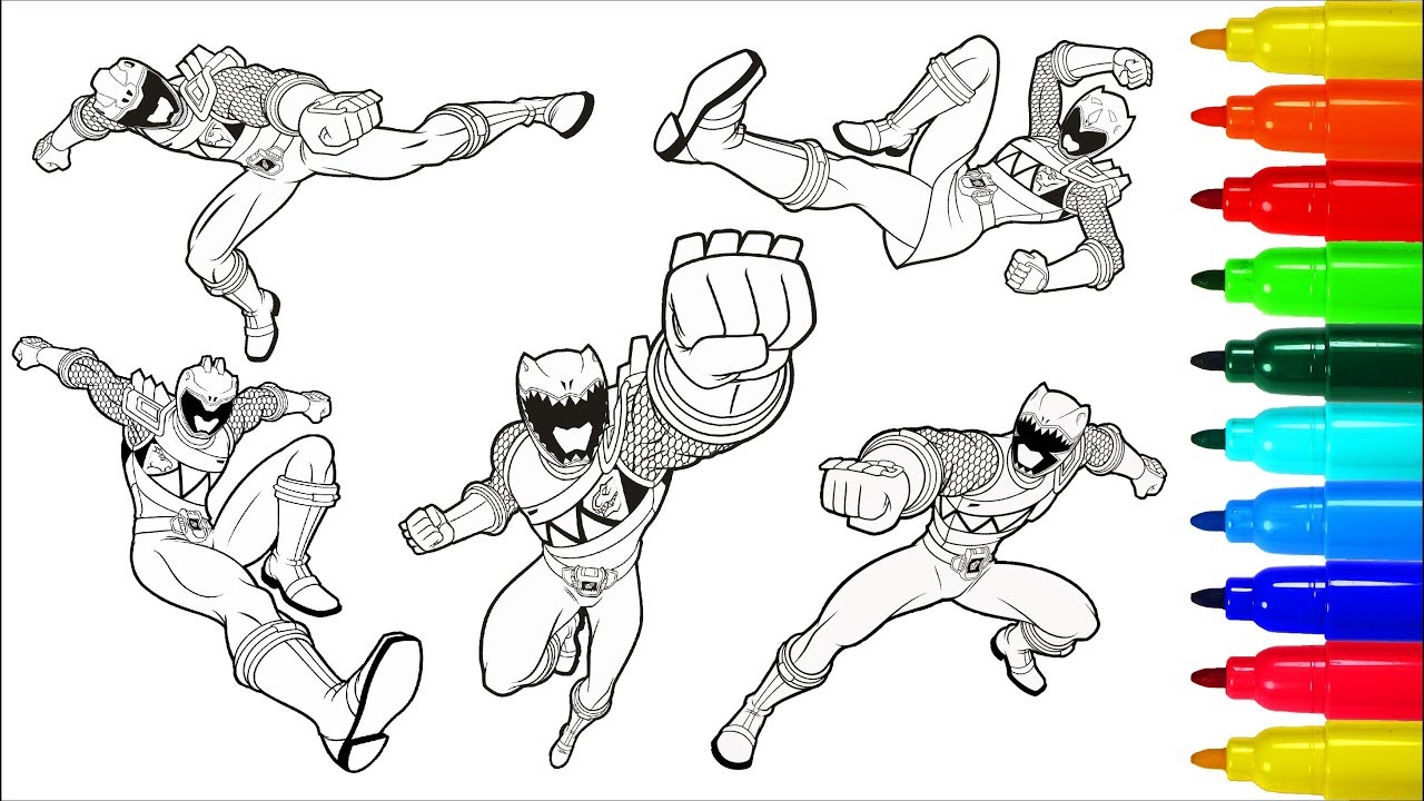 Power rangers dino charge transforers coloring pages coloring arkers