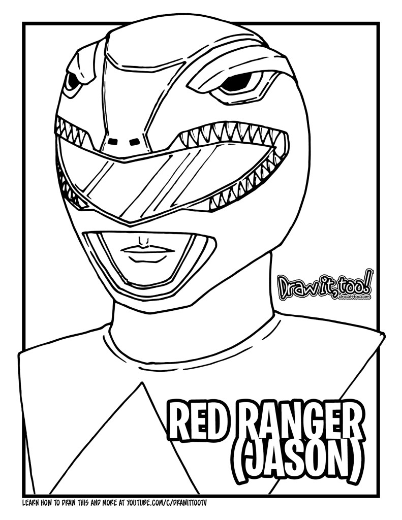 How to draw red ranger jason mighty morphin power rangers drawing tutorial