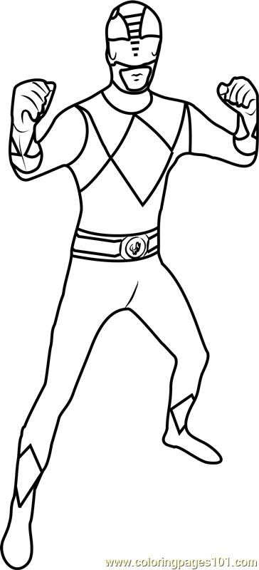 Black power ranger coloring page for kids