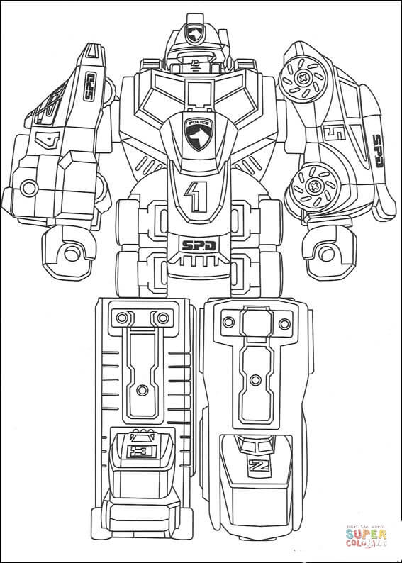 The megazord is standing coloring page free printable coloring pages