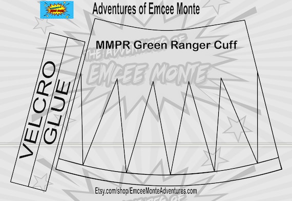 Mighty morphin power rangers green ranger cuffs pattern template