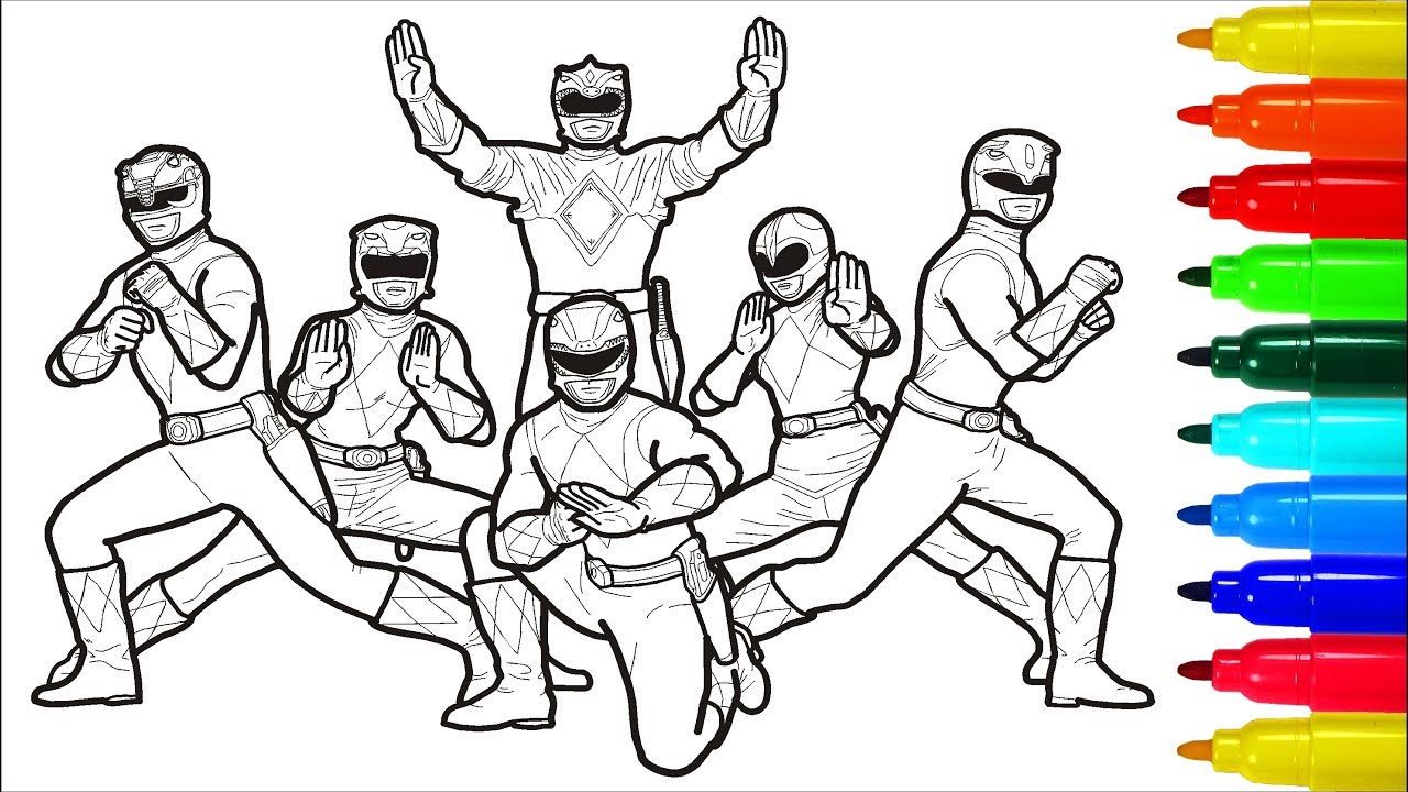 Mighty morphin power rangers coloring pages for toddlers