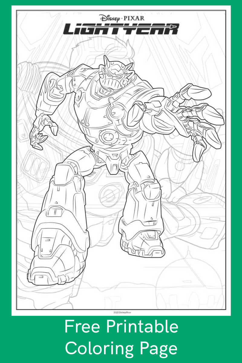 Free printable lightyear zurg coloring page