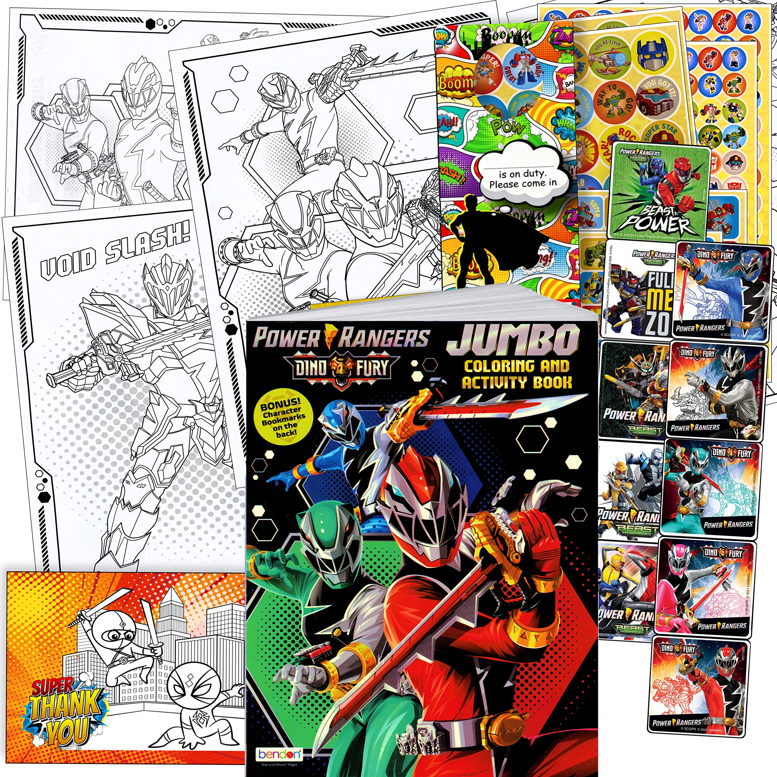 Trisens power rangers dino charge coloring book and stickers super set bundle dino chargers coloring book with power rangers dino chargers stickers specialty door hanger toys games