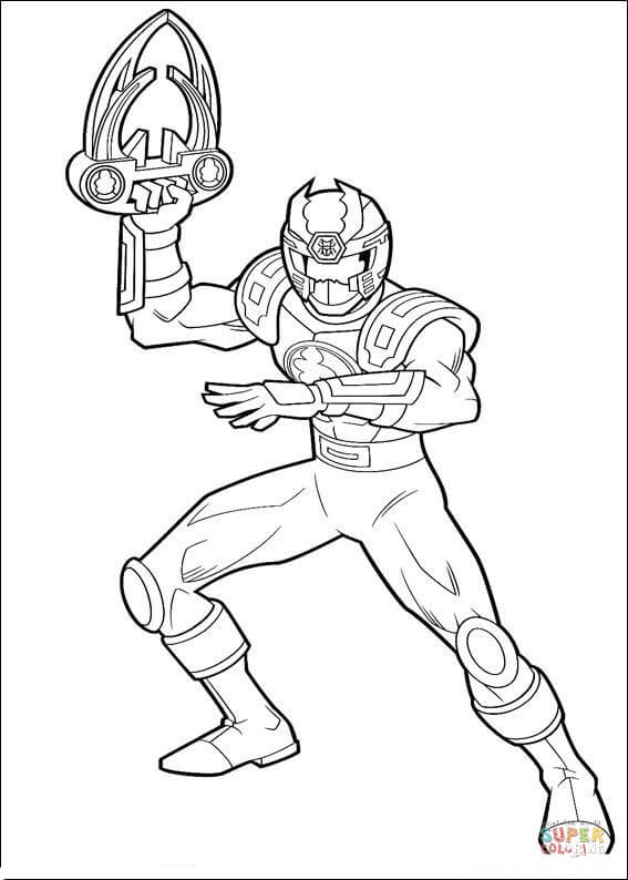 Ranger red is holding his weapon coloring page free printable coloring pages