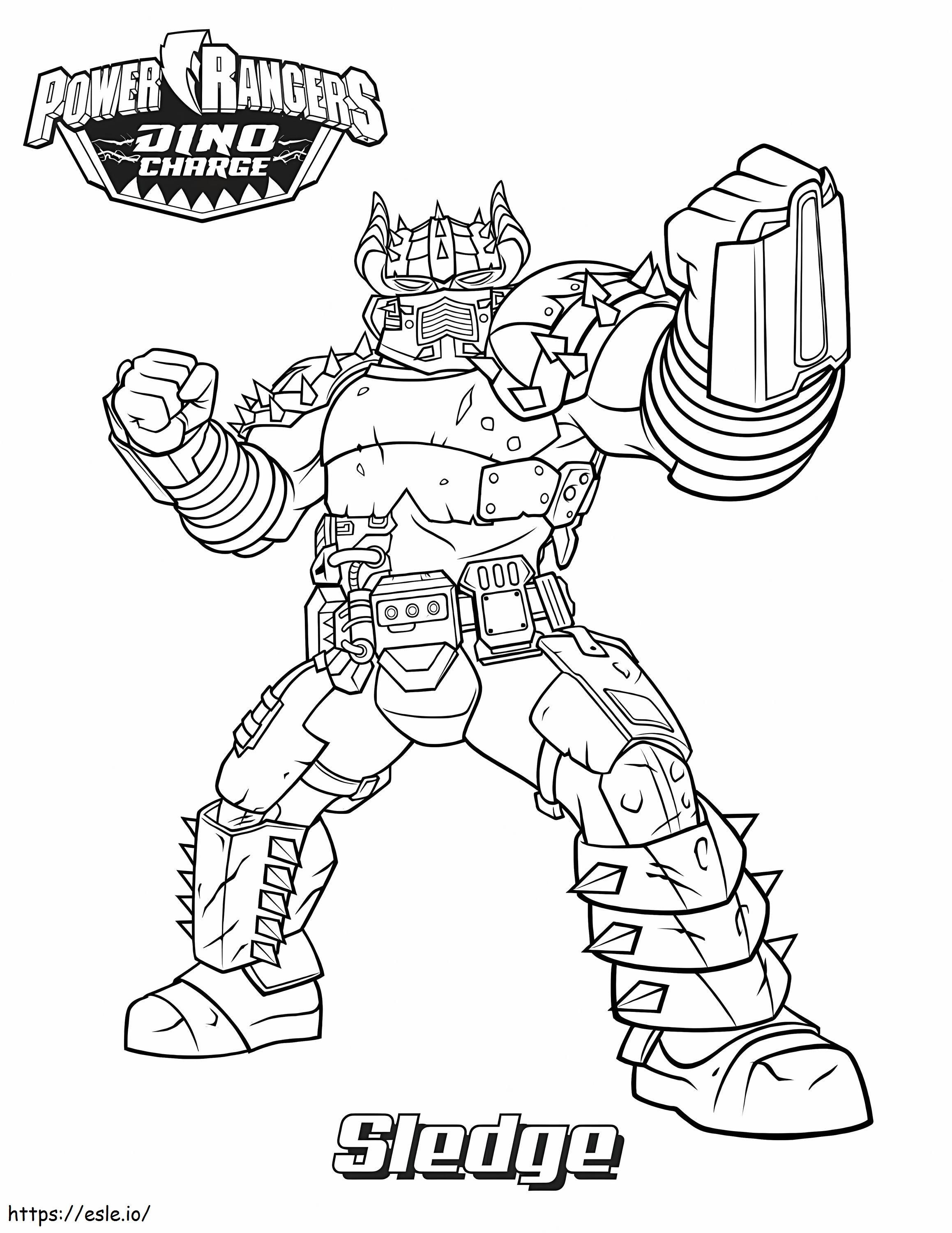 Power rangers dino charge sledge coloring page