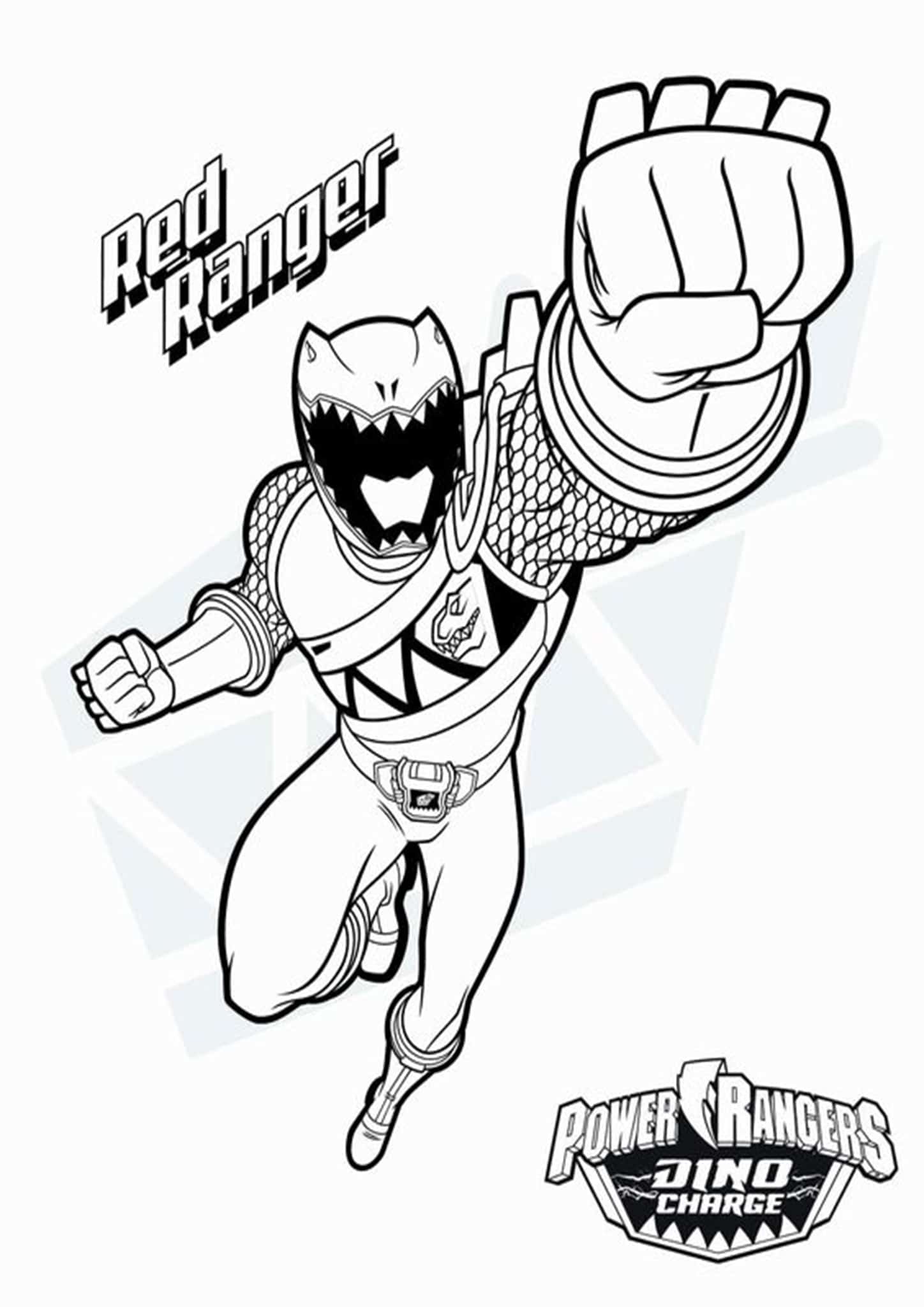 Free easy to print power rangers coloring pages