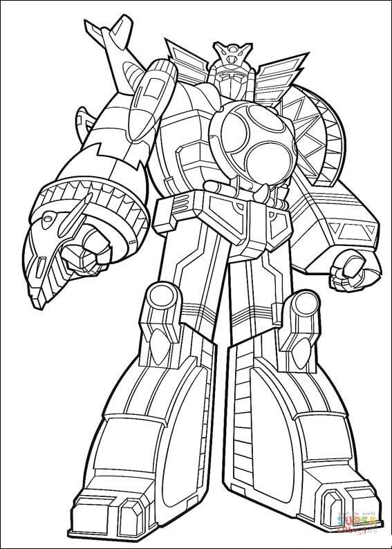 Power ranger megazord coloring page free printable coloring pages