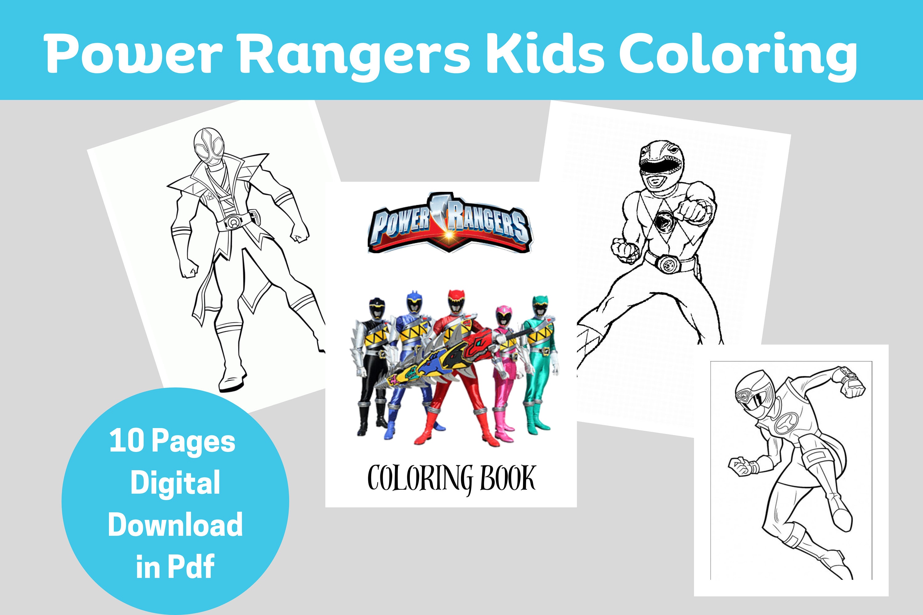 Power rangersretro coloring books classic book mighty morphin coloring book kids activity party gift coloring sheets