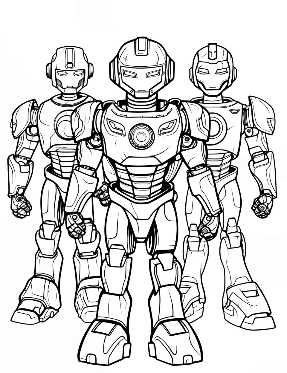 Robot coloring pages free printable sheets