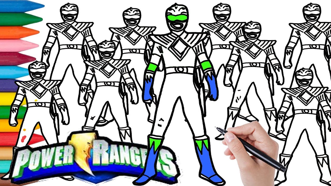 Green ranger power rangers coloring page