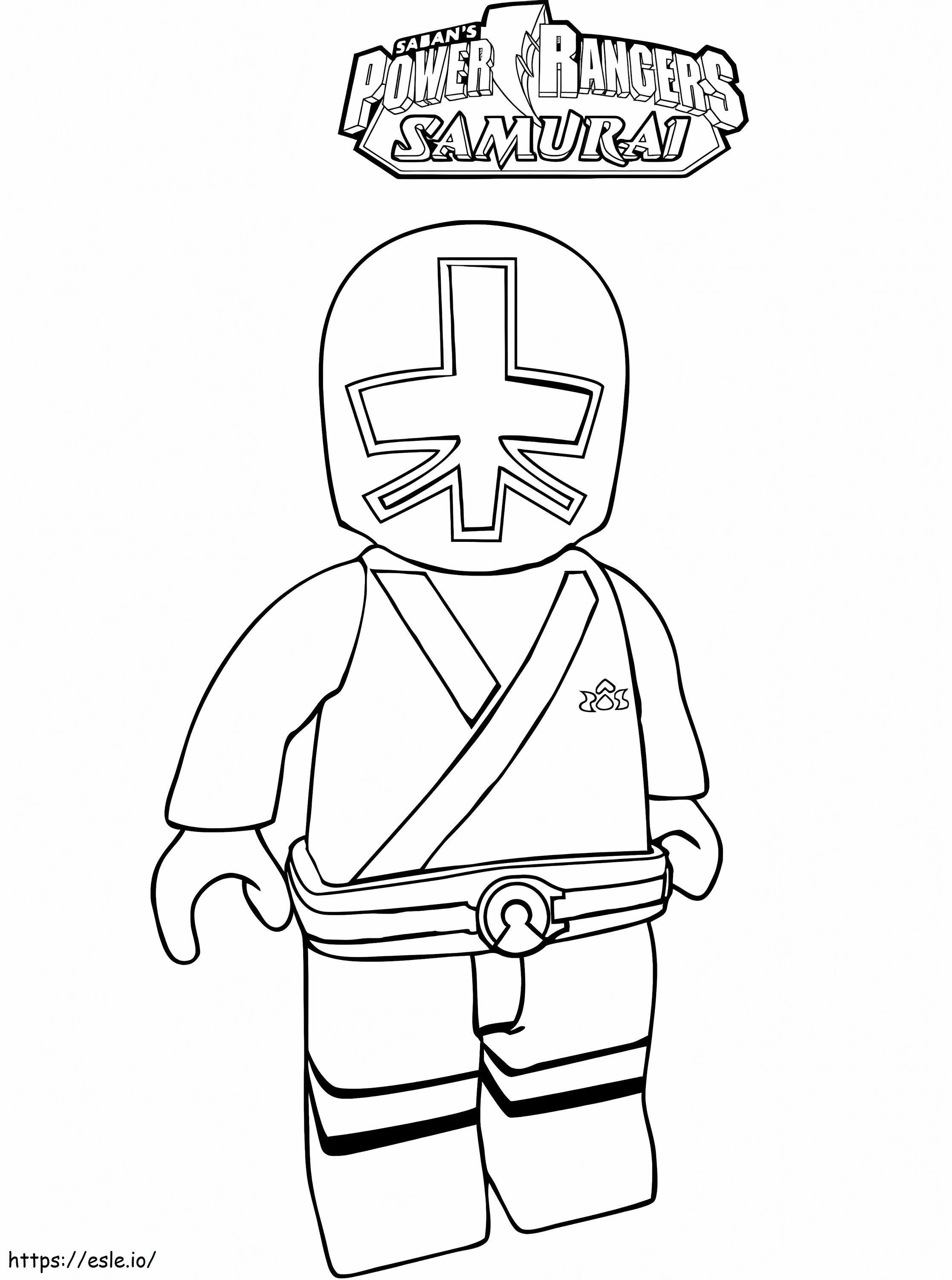 Lego green samurai ranger coloring page