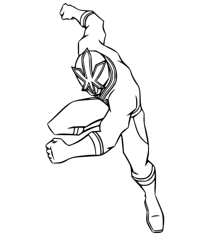 Blue power ranger samurai coloring page