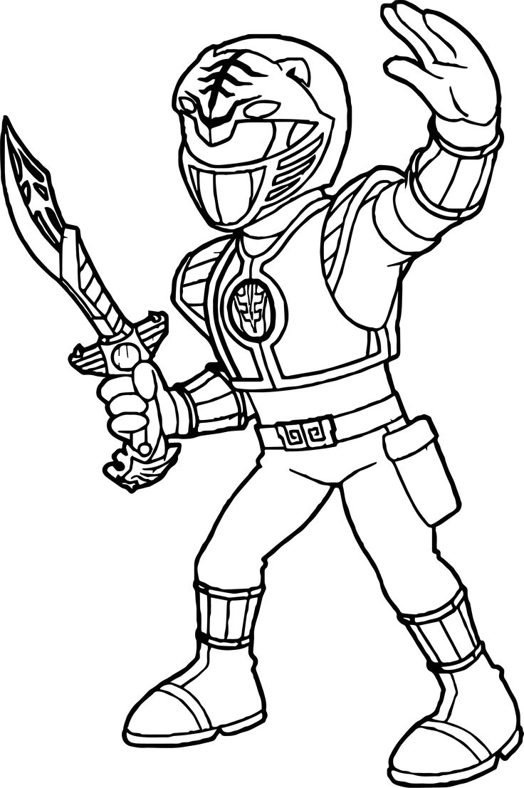 Power rangers white ranger coloring page