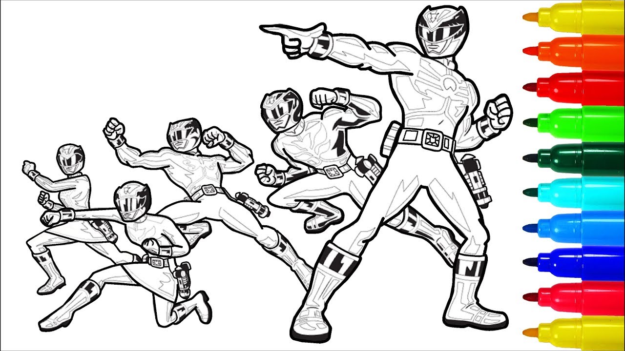 Power rangers megaforce coloring pages colouring pages for kids with colored markers