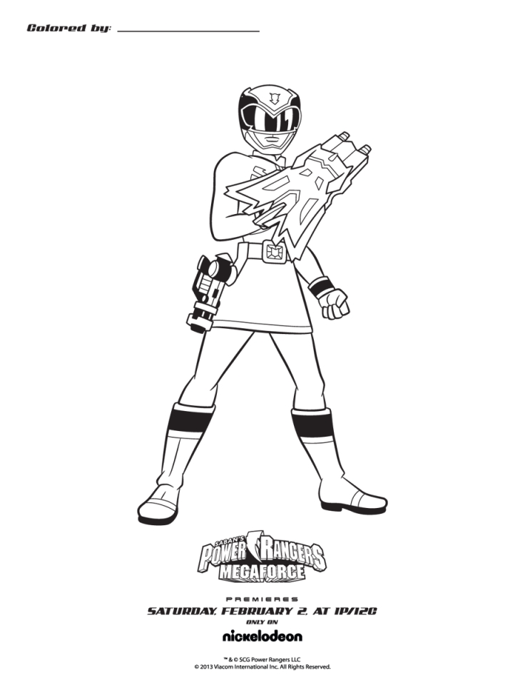 Free printable power rangers megaforce coloring pages